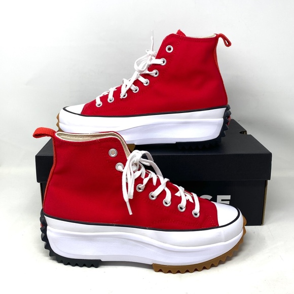 Converse Run Star Hike Shoes Platform Women Canvas Red High Top Sneakers A06157C - Picture 4 of 11